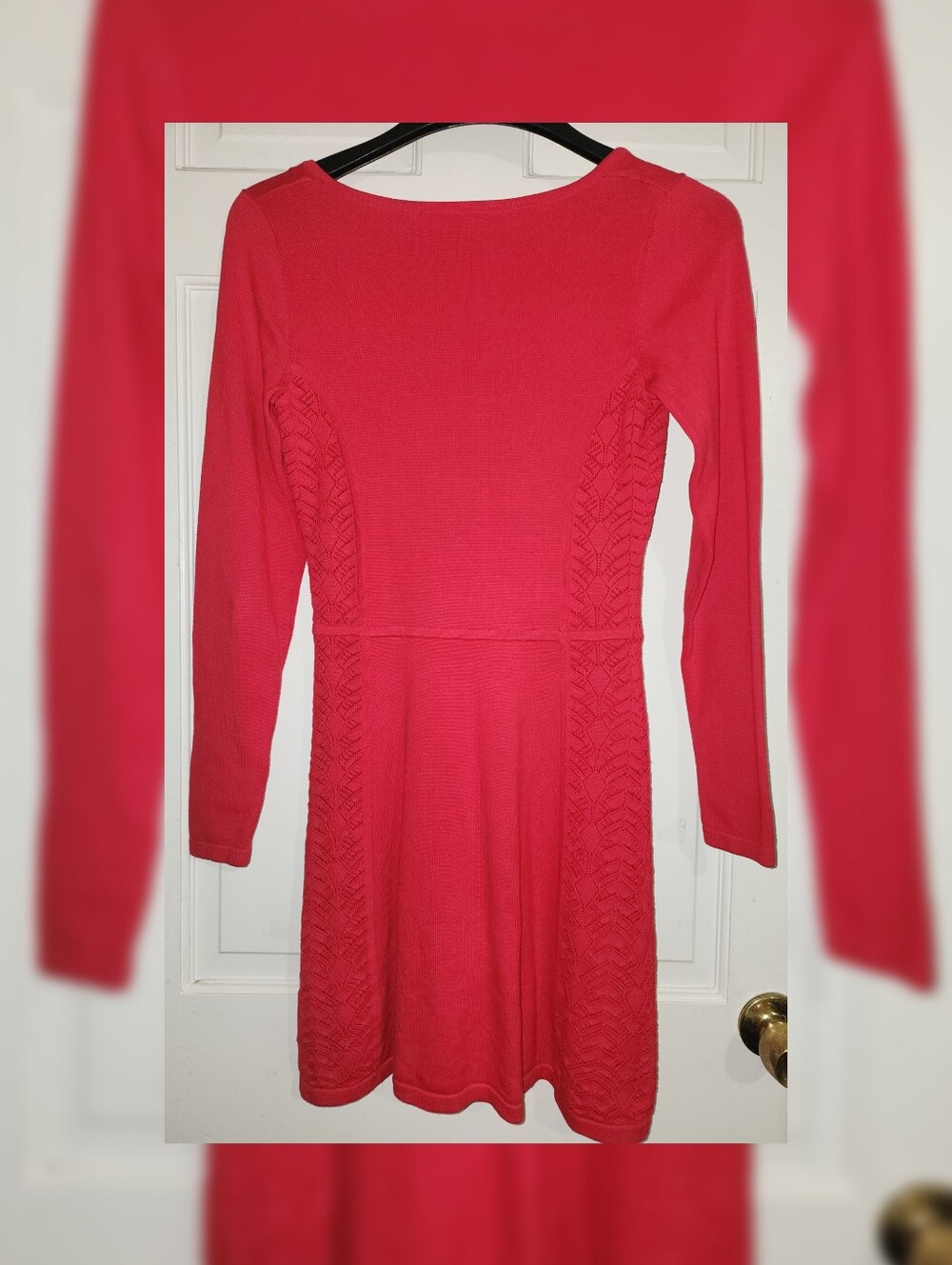 Vintage Victoria's Secret Long-Sleeve Knit Pointelle Panel Mini Dress XS Nwot - Picture 6 of 9